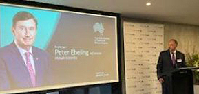 CEO Greg Lyubomirsky announcing Chairman Prof. Peter Ebeling AO has been named a Fellow of the Australian Academy of Health and Medical Sciences