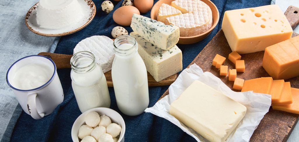Dairy products including milk, cheese, butter are rich in calcium.
