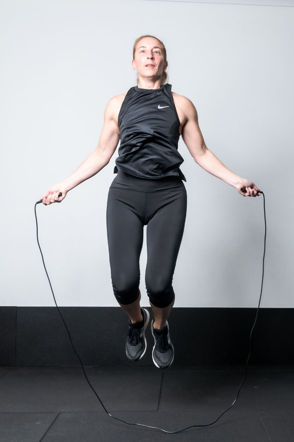 Skipping rope exercise for osteoporosis.